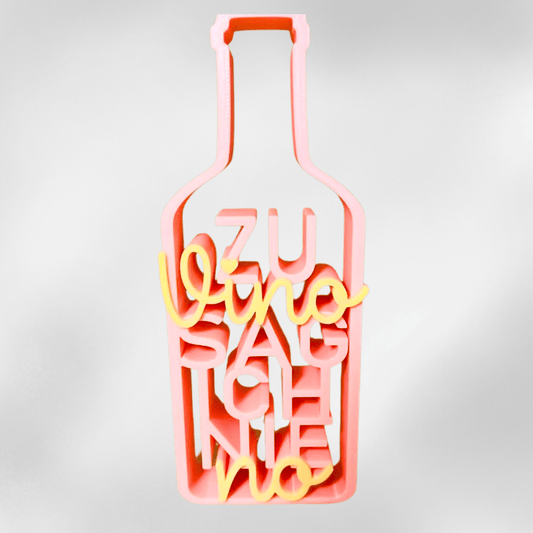 Zu Vino sag ich nie no Deko Flasche aus 3D Druck Geschenkidee für Weinliebhaber - Zauberwerk