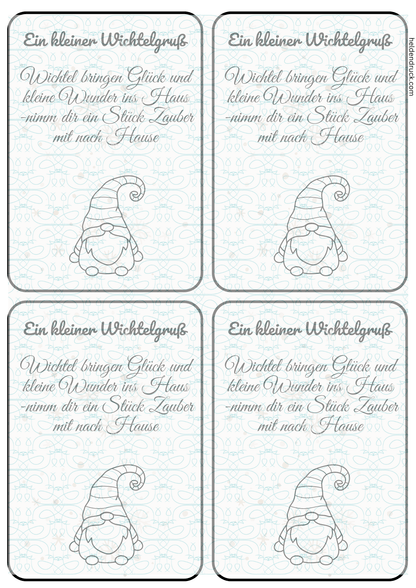 Wichtel Tütenklappen PDF – Printable Geschenkverpackung Weihnachten, DIY Anhänger, Digital Download für Handmade & Märkte - Zauberwerk