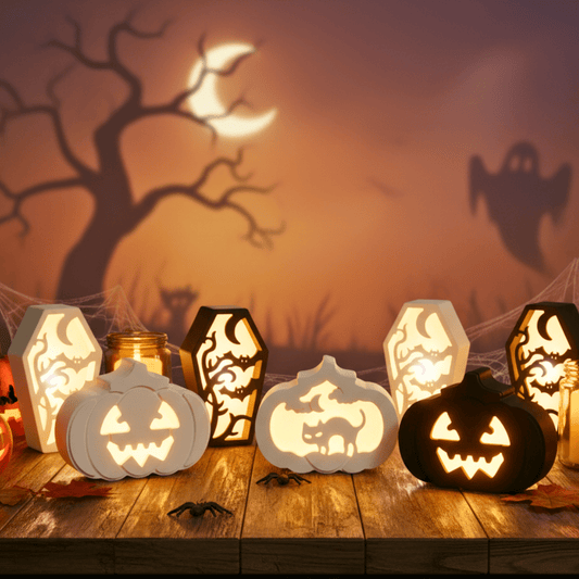 Keraflott Halloween Deko mit LED – Kürbis, Sarg & Gespenster Lichtobjekt - Zauberwerk