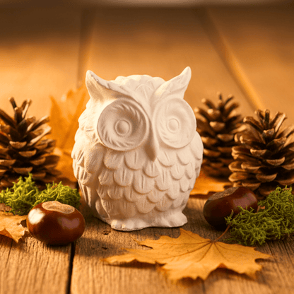 Eule aus Keraflot – kleine Herbstdeko im natürlichen Stil | Waldtier Dekofigur 5 cm | Zauberhafte Eule für Herbst & Winter (Kopie) - Zauberwerk