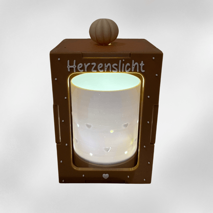 Herzenslicht Geschenk – 3D gedrucktes LED - Licht mit Herz - Motiv und Geschenkbox - Zauberwerk