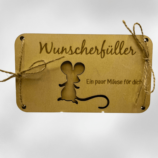 Wunscherfüller Geldgeschenk Holz – Ein paar Mäuse für dich - Zauberwerk