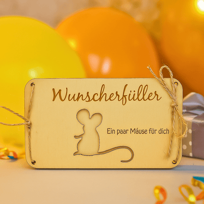 Wunscherfüller Geldgeschenk Holz – Ein paar Mäuse für dich - Zauberwerk