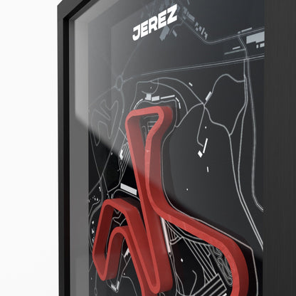 Circuito de Jerez 3D-Poster gerahmt