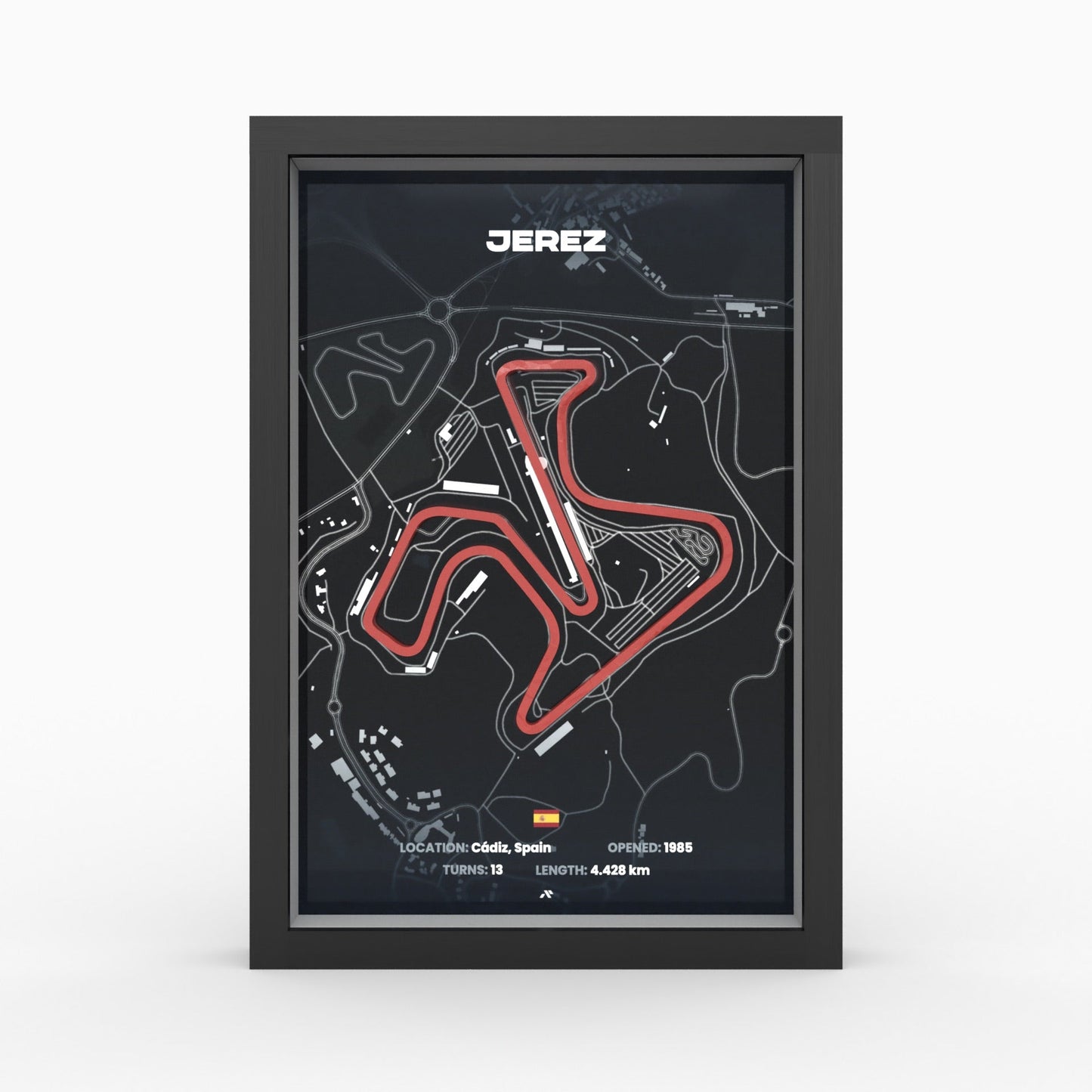 Circuito de Jerez 3D-Poster gerahmt