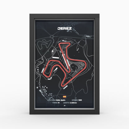 Circuito de Jerez 3D-Poster gerahmt