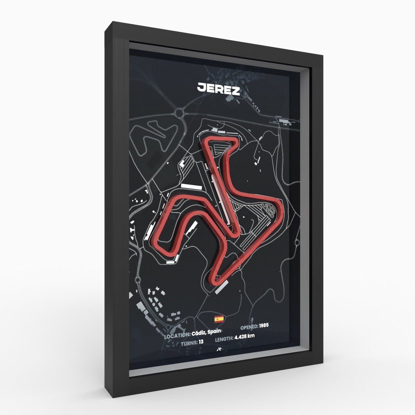 Circuito de Jerez 3D-Poster gerahmt