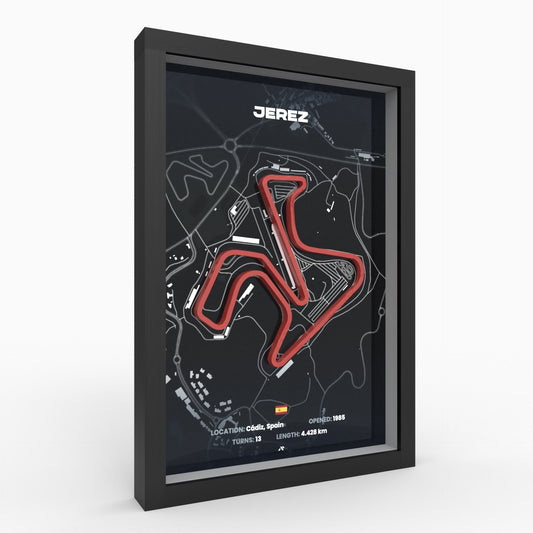 Circuito de Jerez 3D-Poster gerahmt