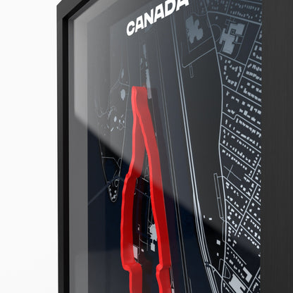 Circuit Gilles-Villeneuve 3D-Poster gerahmt