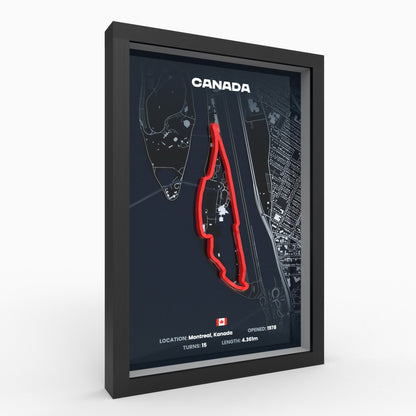 Circuit Gilles-Villeneuve 3D-Poster gerahmt