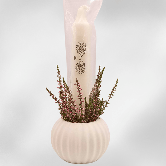 Kerzenständer mit Igel - Kerze – herbstliche Tischdeko & Geschenkidee - Zauberwerk