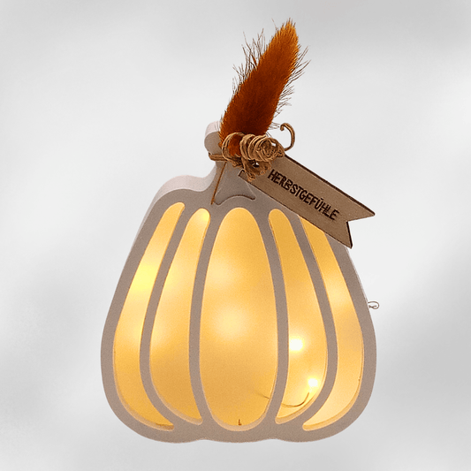 Herbstlicht „Herbstgefühle“ – warm leuchtende Deko mit LED und Trockenblume - Zauberwerk