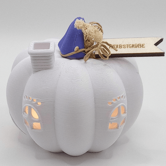Leuchtender Herbst - Kürbis – 3D - Deko mit LED - Einsatz (Kopie) - Zauberwerk