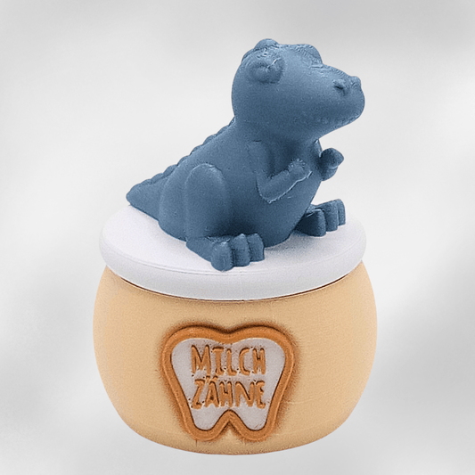 Milchzahndose mit Dino – Aufbewahrung für Kinderzähne - Zauberwerk