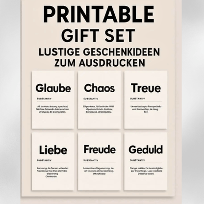 6er Poster - Set Hundeliebe – Printable Wanddeko mit Sprüchen | A4 | Glaube Liebe Treue für Hundefans | PDF Download - Zauberwerk