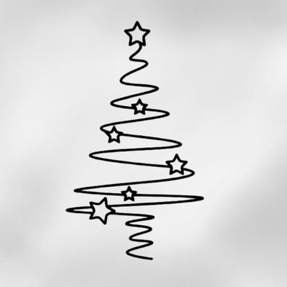 Minimalistischer Weihnachtsbaum aus Metall – Moderne Wanddeko mit Sternen für Weihnachten - Zauberwerk