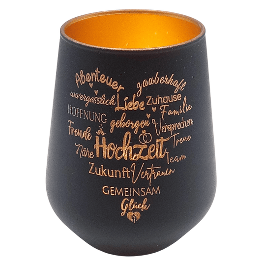 Hochzeitsglas mit Schriftzug – Deko & Geschenkidee - Zauberwerk