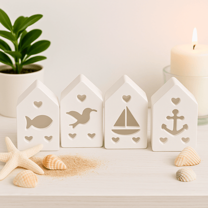 Maritime Mini - Deko - Häuschen – 6 cm, verschiedene Motive - Zauberwerk