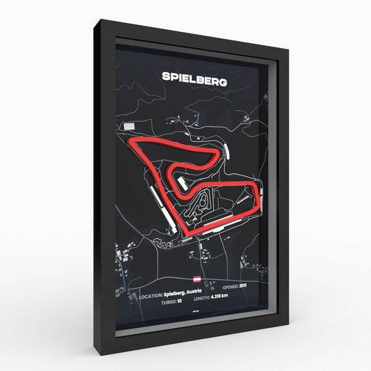 Spielberg Grand Prix 3D-Poster – Red Bull Ring im Holzrahmen A4