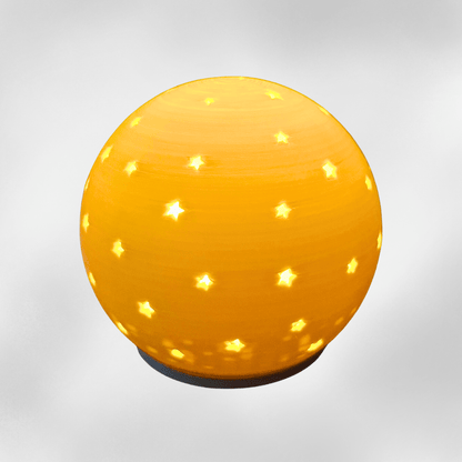 Sternkugel mit LED - Lichterkette – 3D gedruckte Weihnachtsdeko, beige/weiß - Zauberwerk