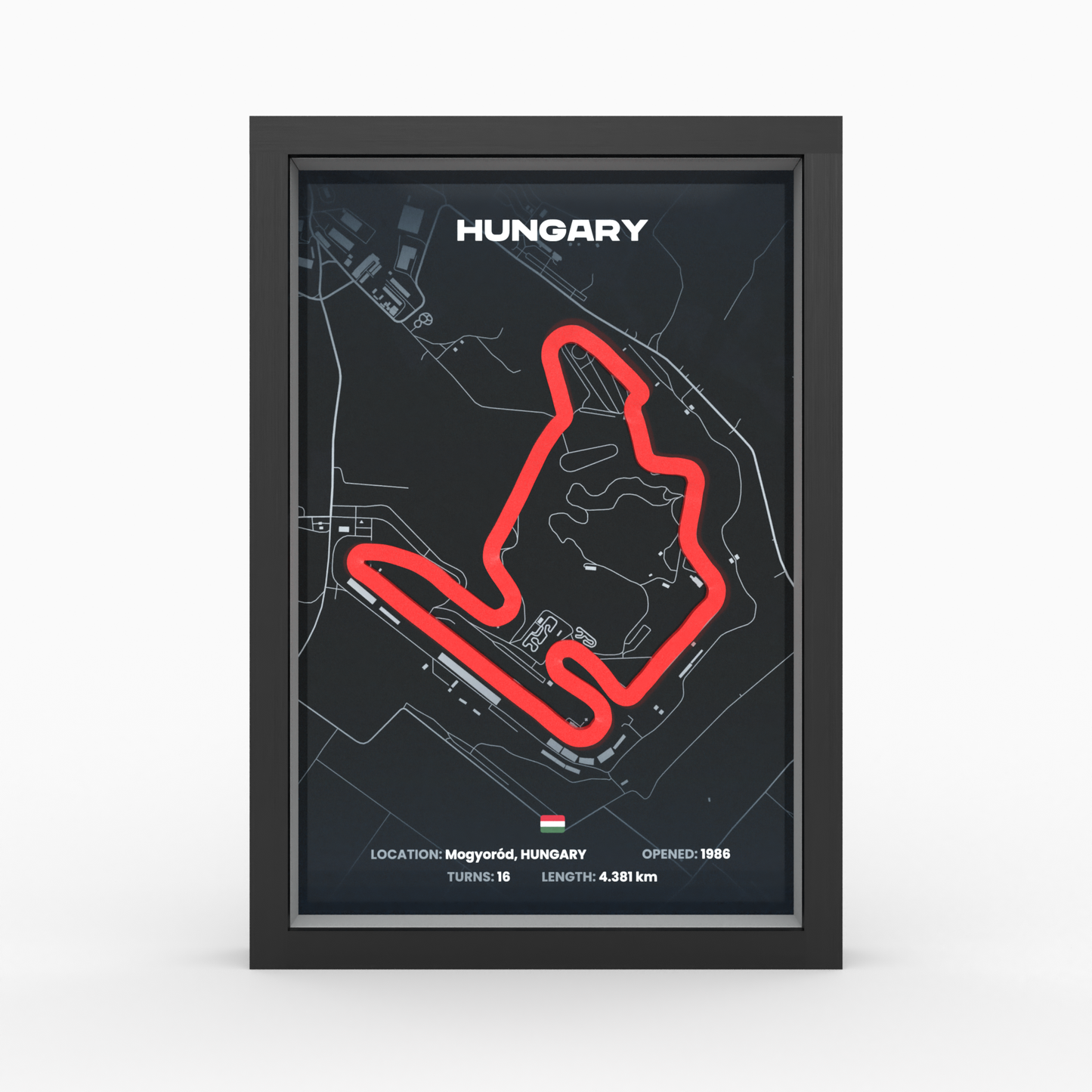 Hungaroring 3D-Poster gerahmt