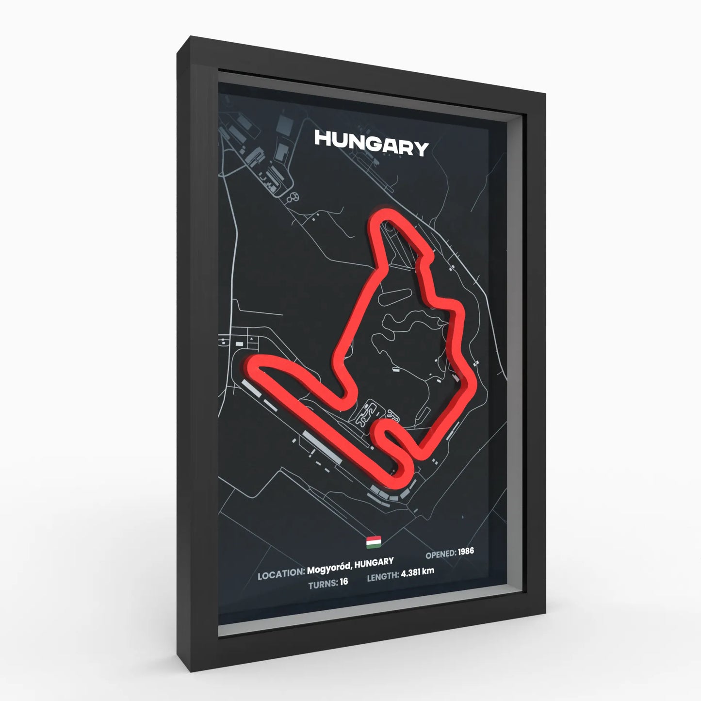 Hungaroring 3D-Poster gerahmt