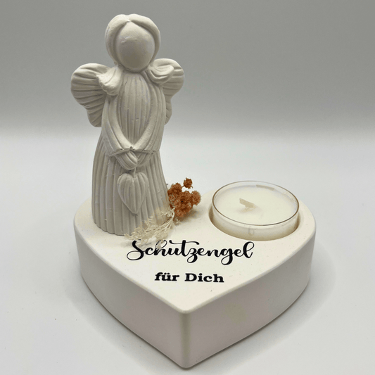 Schutzengel für dich – Herz mit Teelicht und Engel - Zauberwerk