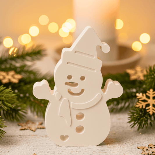 Schneemann aus Keraflot – handgemachte Winterfigur für deine Weihnachtsdeko - Zauberwerk