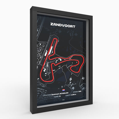 Circuit Zandvoort 3D-Poster gerahmt