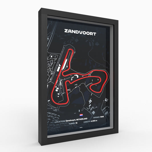 Circuit Zandvoort 3D-Poster gerahmt